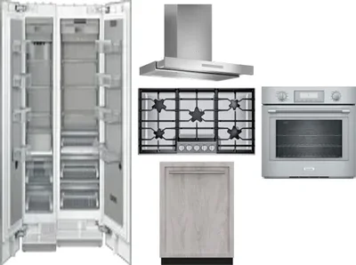 6 Piece Package Includes Refrigerator, Freezer, Cooktop, Wall Oven, Hood And Dishwasher