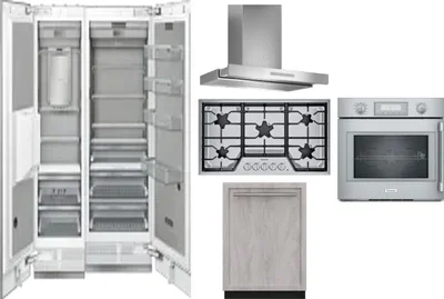 6 Piece Package Includes Refrigerator, Freezer, Cooktop, Wall Oven, Hood And Dishwasher