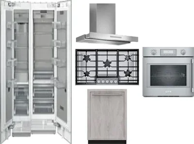 6 Piece Package Includes Refrigerator, Freezer, Cooktop, Wall Oven, Hood And Dishwasher