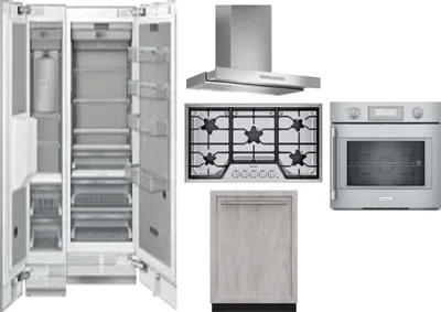 6 Piece Package Includes Refrigerator, Freezer, Cooktop, Wall Oven, Hood And Dishwasher