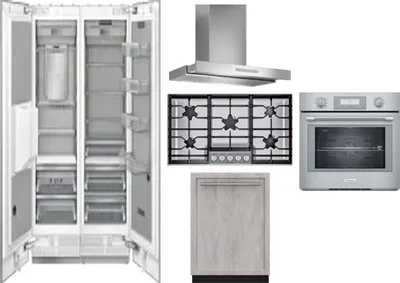6 Piece Package Includes Refrigerator, Freezer, Cooktop, Wall Oven, Hood And Dishwasher