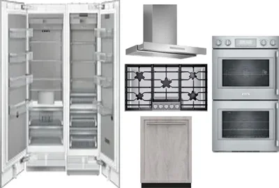 6 Piece Package Includes Refrigerator, Freezer, Cooktop, Wall Oven, Hood And Dishwasher