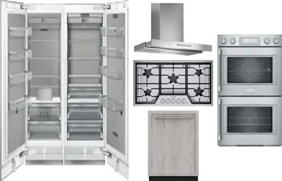 6 Piece Package Includes Refrigerator, Freezer, Cooktop, Wall Oven, Hood And Dishwasher