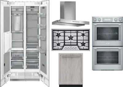 6 Piece Package Includes Refrigerator, Freezer, Cooktop, Wall Oven, Hood And Dishwasher