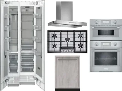 6 Piece Package Includes Refrigerator, Freezer, Cooktop, Wall Oven, Hood And Dishwasher
