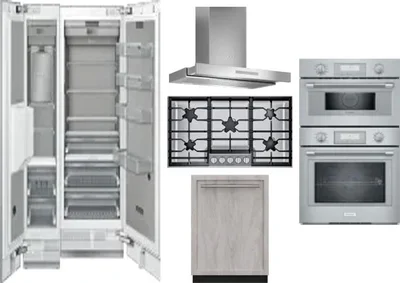 6 Piece Package Includes Refrigerator, Freezer, Cooktop, Wall Oven, Hood And Dishwasher