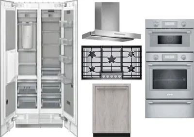 6 Piece Package Includes Refrigerator, Freezer, Cooktop, Wall Oven, Hood And Dishwasher