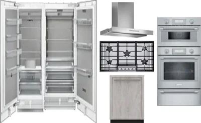 6 Piece Package Includes Refrigerator, Freezer, Cooktop, Wall Oven, Hood And Dishwasher