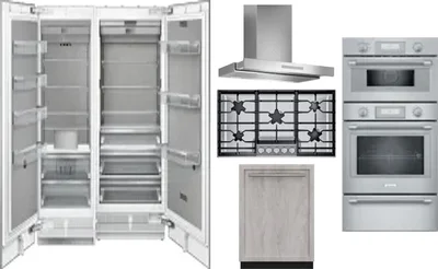 6 Piece Package Includes Refrigerator, Freezer, Cooktop, Wall Oven, Hood And Dishwasher