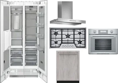 6 Piece Package Includes Refrigerator, Freezer, Cooktop, Wall Oven, Hood And Dishwasher