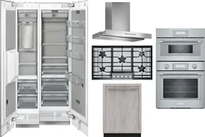 6 Piece Package Includes Refrigerator, Freezer, Cooktop, Wall Oven, Hood And Dishwasher