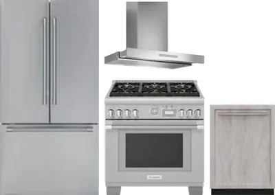 4 Piece Package Includes Refrigerator, Range, Hood And Dishwasher