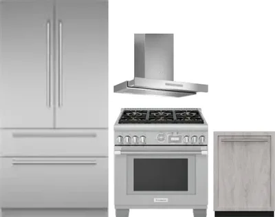 4 Piece Package Includes Refrigerator, Range, Hood And Dishwasher