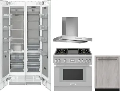 5 Piece Package Includes Refrigerator, Freezer, Range, Hood And Dishwasher