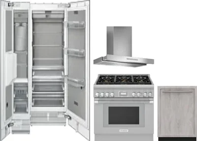 5 Piece Package Includes Refrigerator, Freezer, Range, Hood And Dishwasher