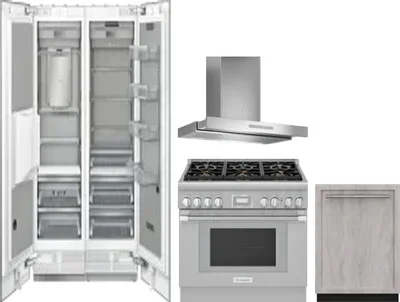 5 Piece Package Includes Refrigerator, Freezer, Range, Hood And Dishwasher