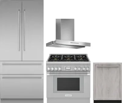 4 Piece Package Includes Refrigerator, Range, Hood And Dishwasher