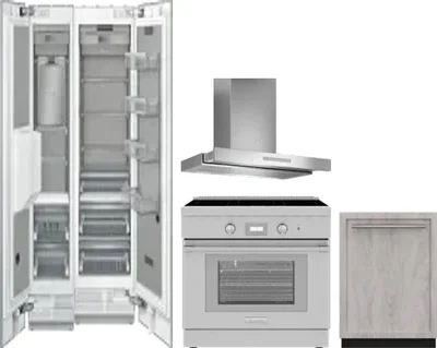 5 Piece Package Includes Refrigerator, Freezer, Range, Hood And Dishwasher