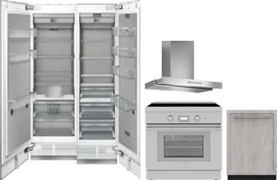 5 Piece Package Includes Refrigerator, Freezer, Range, Hood And Dishwasher