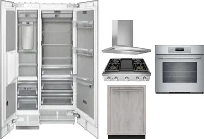 6 Piece Package Includes Refrigerator, Freezer, Cooktop, Wall Oven, Hood And Dishwasher