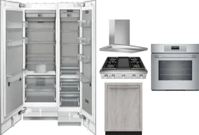 6 Piece Package Includes Refrigerator, Freezer, Cooktop, Wall Oven, Hood And Dishwasher