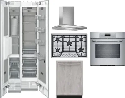 6 Piece Package Includes Refrigerator, Freezer, Cooktop, Wall Oven, Hood And Dishwasher