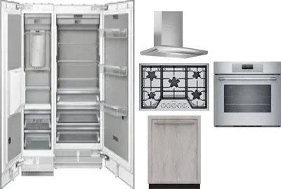 6 Piece Package Includes Refrigerator, Freezer, Cooktop, Wall Oven, Hood And Dishwasher