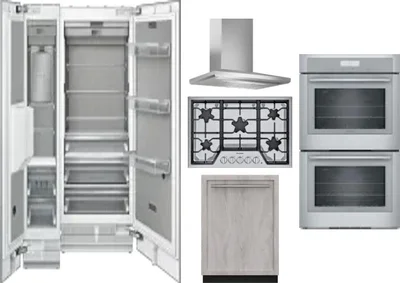6 Piece Package Includes Refrigerator, Freezer, Cooktop, Wall Oven, Hood And Dishwasher