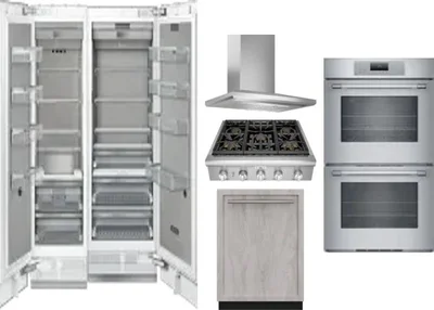 6 Piece Package Includes Refrigerator, Freezer, Cooktop, Wall Oven, Hood And Dishwasher