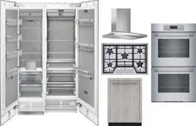 6 Piece Package Includes Refrigerator, Freezer, Cooktop, Wall Oven, Hood And Dishwasher