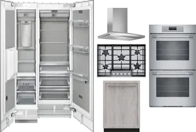 6 Piece Package Includes Refrigerator, Freezer, Cooktop, Wall Oven, Hood And Dishwasher