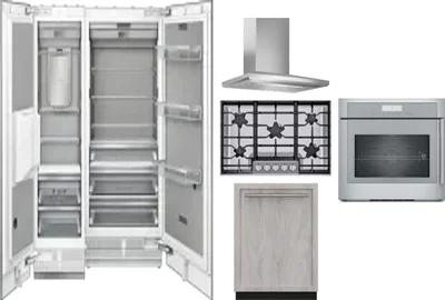 6 Piece Package Includes Refrigerator, Freezer, Cooktop, Wall Oven, Hood And Dishwasher