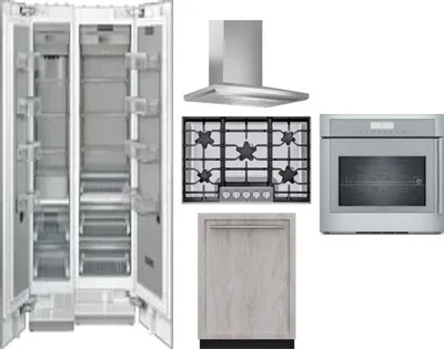 6 Piece Package Includes Refrigerator, Freezer, Cooktop, Wall Oven, Hood And Dishwasher