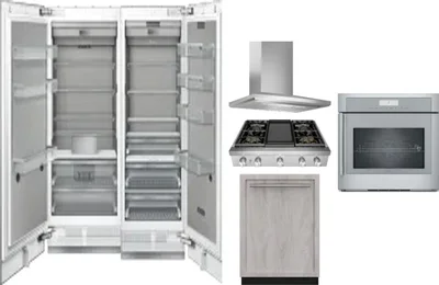 6 Piece Package Includes Refrigerator, Freezer, Cooktop, Wall Oven, Hood And Dishwasher