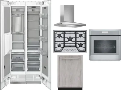 6 Piece Package Includes Refrigerator, Freezer, Cooktop, Wall Oven, Hood And Dishwasher