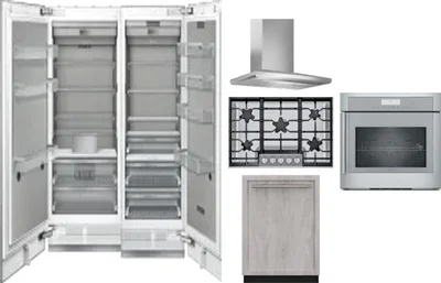 6 Piece Package Includes Refrigerator, Freezer, Cooktop, Wall Oven, Hood And Dishwasher