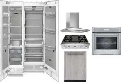 6 Piece Package Includes Refrigerator, Freezer, Cooktop, Wall Oven, Hood And Dishwasher