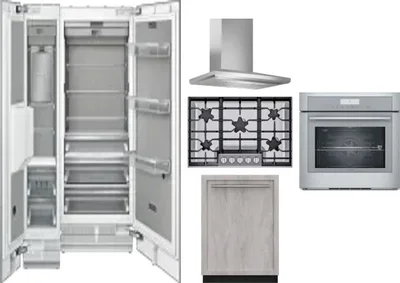 6 Piece Package Includes Refrigerator, Freezer, Cooktop, Wall Oven, Hood And Dishwasher