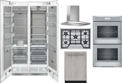 6 Piece Package Includes Refrigerator, Freezer, Cooktop, Wall Oven, Hood And Dishwasher