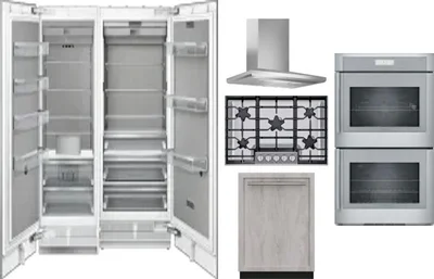 6 Piece Package Includes Refrigerator, Freezer, Cooktop, Wall Oven, Hood And Dishwasher
