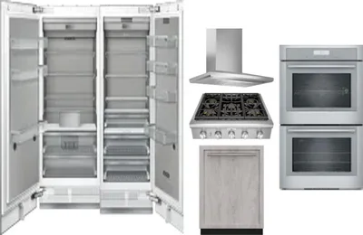 6 Piece Package Includes Refrigerator, Freezer, Cooktop, Wall Oven, Hood And Dishwasher