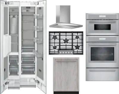 6 Piece Package Includes Refrigerator, Freezer, Cooktop, Wall Oven, Hood And Dishwasher