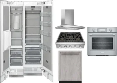 6 Piece Package Includes Refrigerator, Freezer, Cooktop, Wall Oven, Hood And Dishwasher