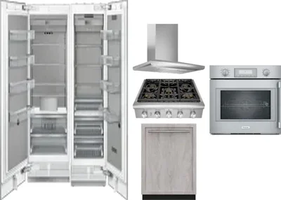 6 Piece Package Includes Refrigerator, Freezer, Cooktop, Wall Oven, Hood And Dishwasher