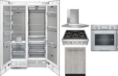 6 Piece Package Includes Refrigerator, Freezer, Cooktop, Wall Oven, Hood And Dishwasher