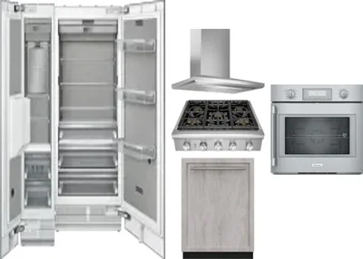 6 Piece Package Includes Refrigerator, Freezer, Cooktop, Wall Oven, Hood And Dishwasher