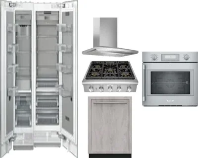 6 Piece Package Includes Refrigerator, Freezer, Cooktop, Wall Oven, Hood And Dishwasher