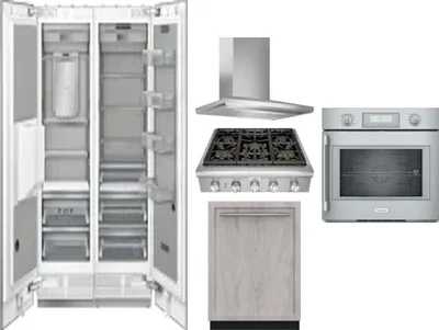 6 Piece Package Includes Refrigerator, Freezer, Cooktop, Wall Oven, Hood And Dishwasher