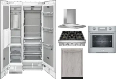 6 Piece Package Includes Refrigerator, Freezer, Cooktop, Wall Oven, Hood And Dishwasher
