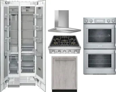 6 Piece Package Includes Refrigerator, Freezer, Cooktop, Wall Oven, Hood And Dishwasher